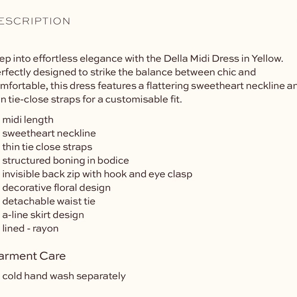 Petal & Pup Butter Yellow Cream Della Midi Dress - Picture 2 of 7